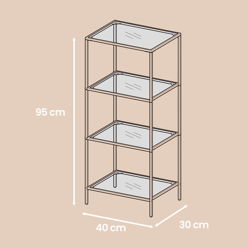 4-layer shelf made of tempered glass bathroom shelf bathroom shelf