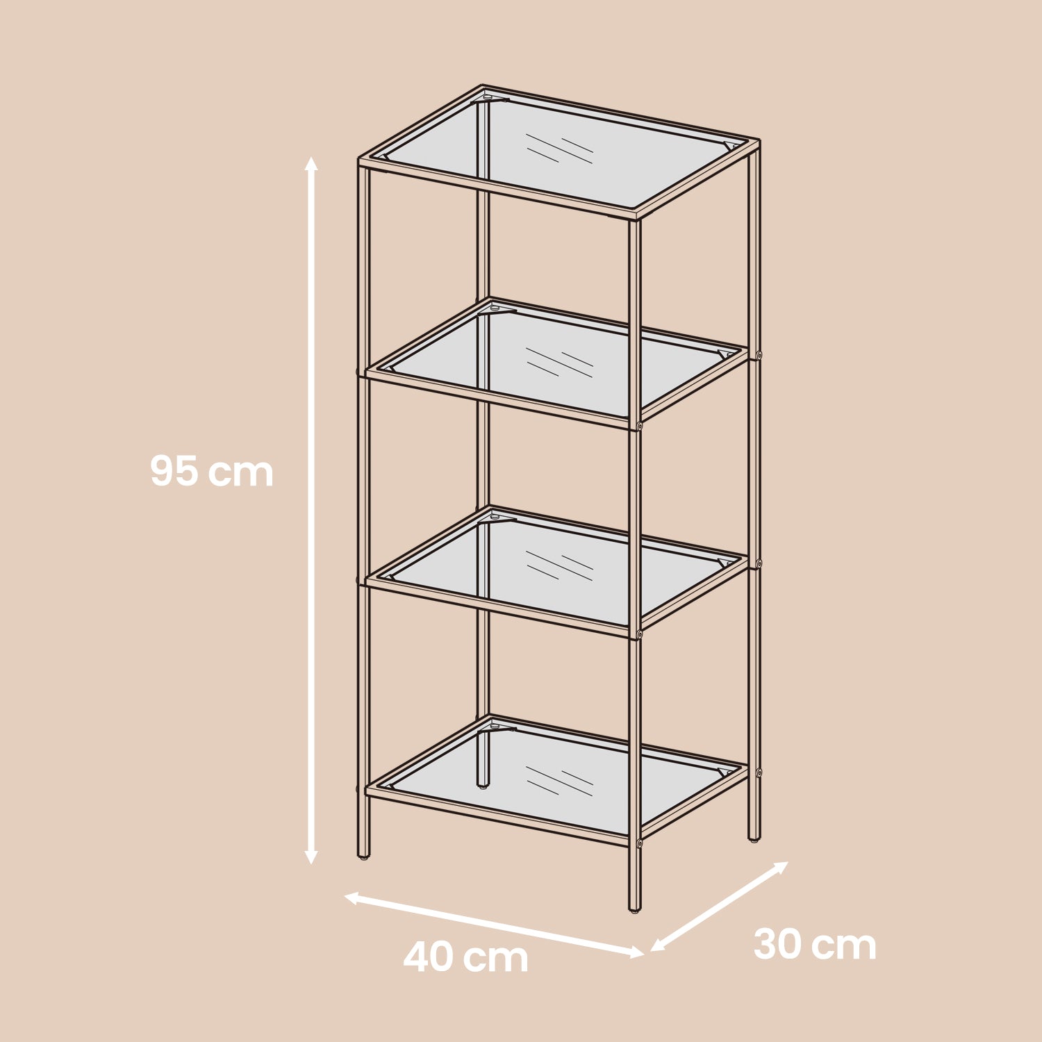 4-layer shelf made of tempered glass bathroom shelf bathroom shelf