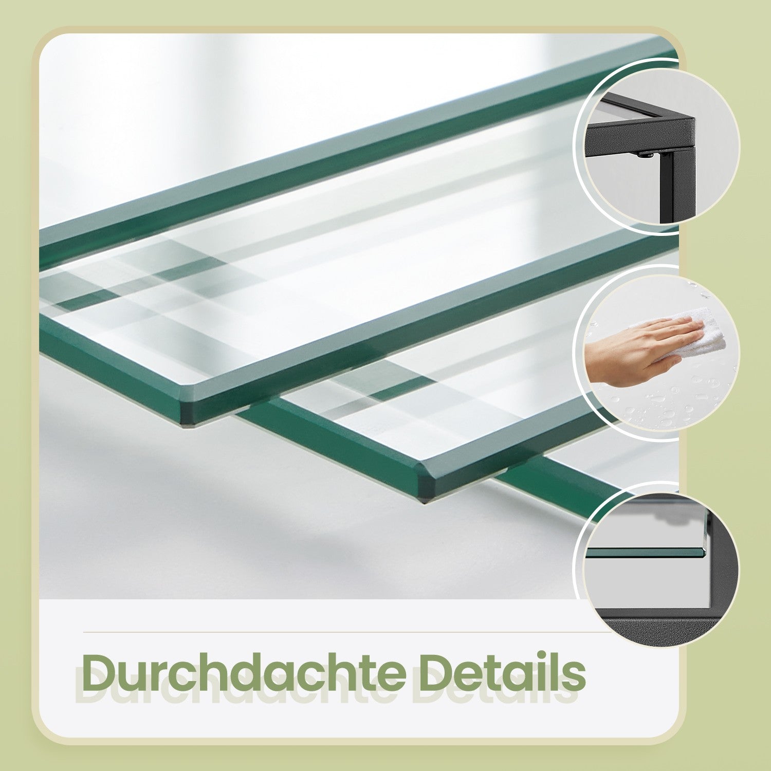 5-layer glass shelf, bookcase, storage board