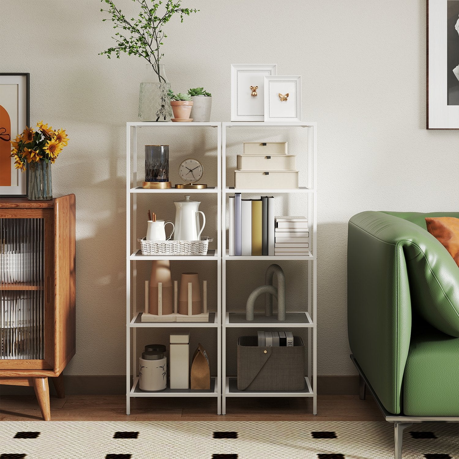 5-layer glass shelf, bookcase, storage board