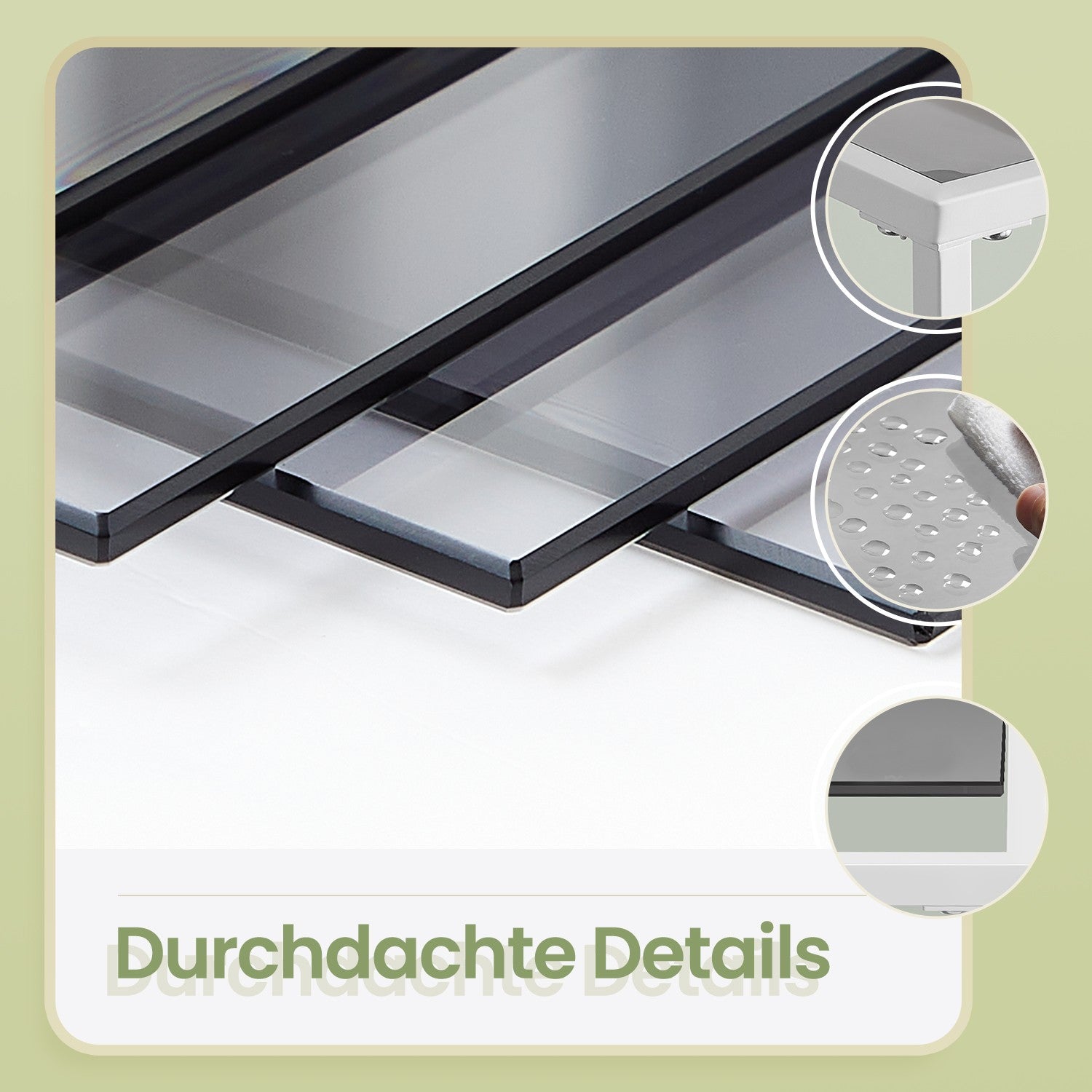 5-layer glass shelf, bookcase, storage board