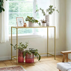 Tailed glass side table, consolet table, coffee table