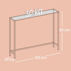 Tailed glass side table, consolet table, coffee table