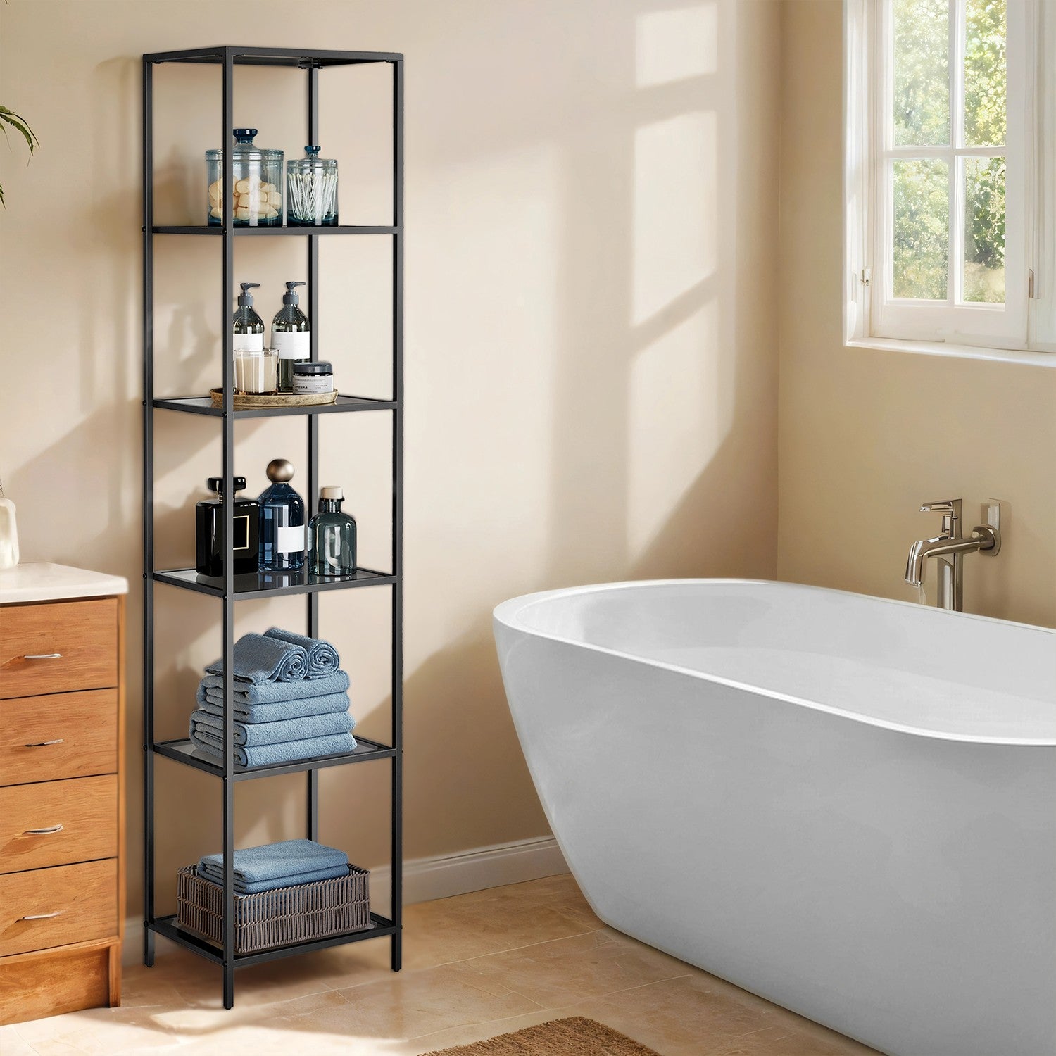 6-layer shelf made of tempered glass bathroom shelf bathroom shelf