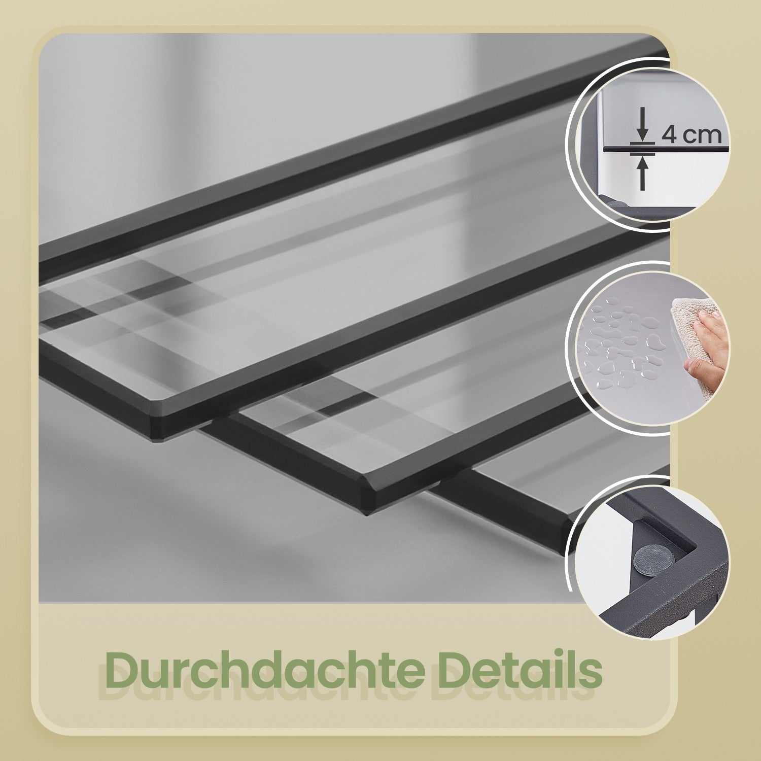 6-layer shelf made of tempered glass bathroom shelf bathroom shelf