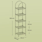 5-layer bookcase made of tempered glass, arched storage board