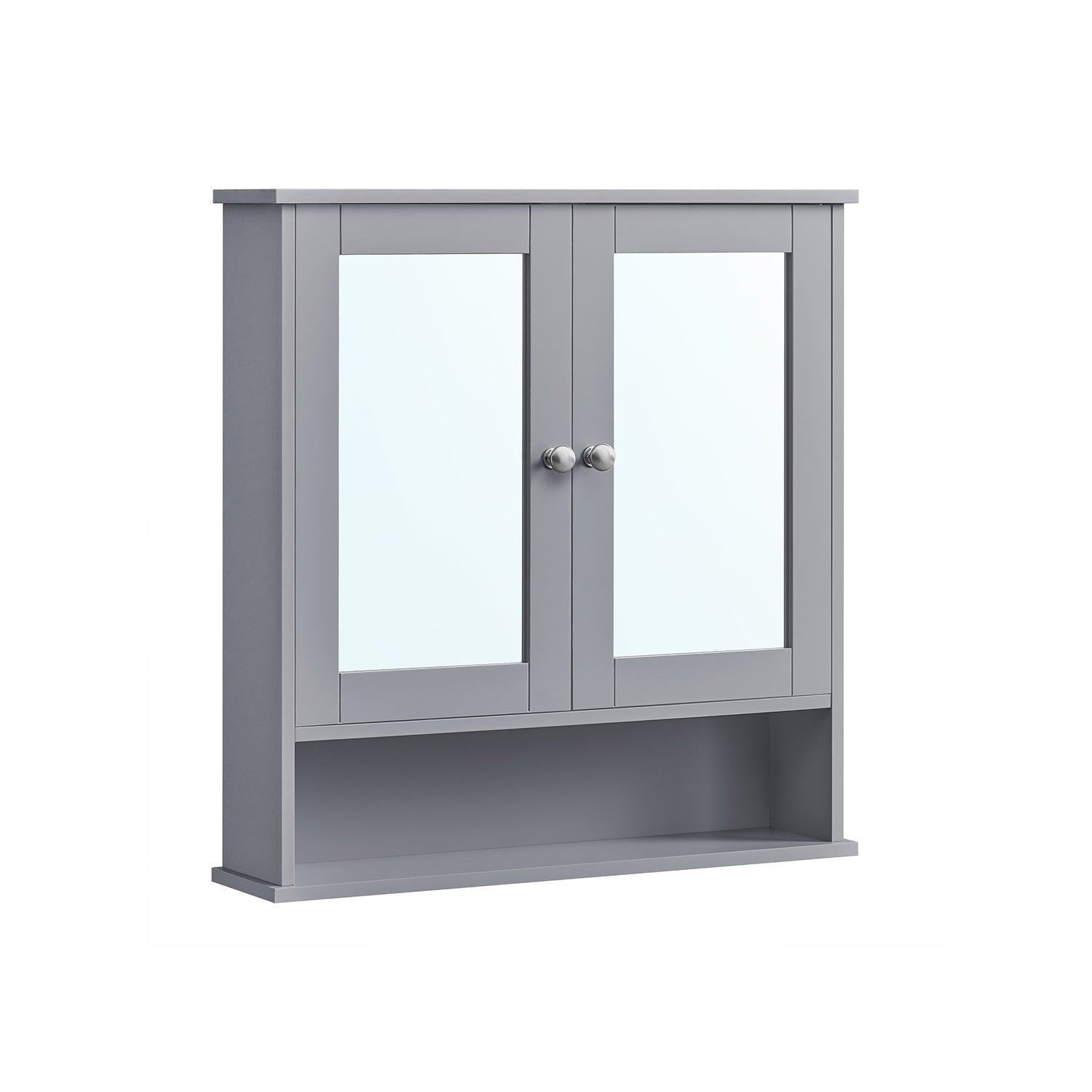 Mirror cabinet - Wall cabinet - Double door - Wood - White