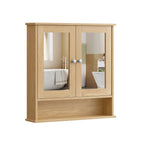 Mirror cabinet - Wall cabinet - Double door - Wood - White