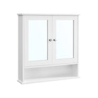 Mirror cabinet - With open compartment - Wall mounting - White