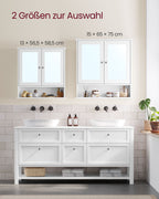 Mirror cabinet - With open compartment - Wall mounting - White