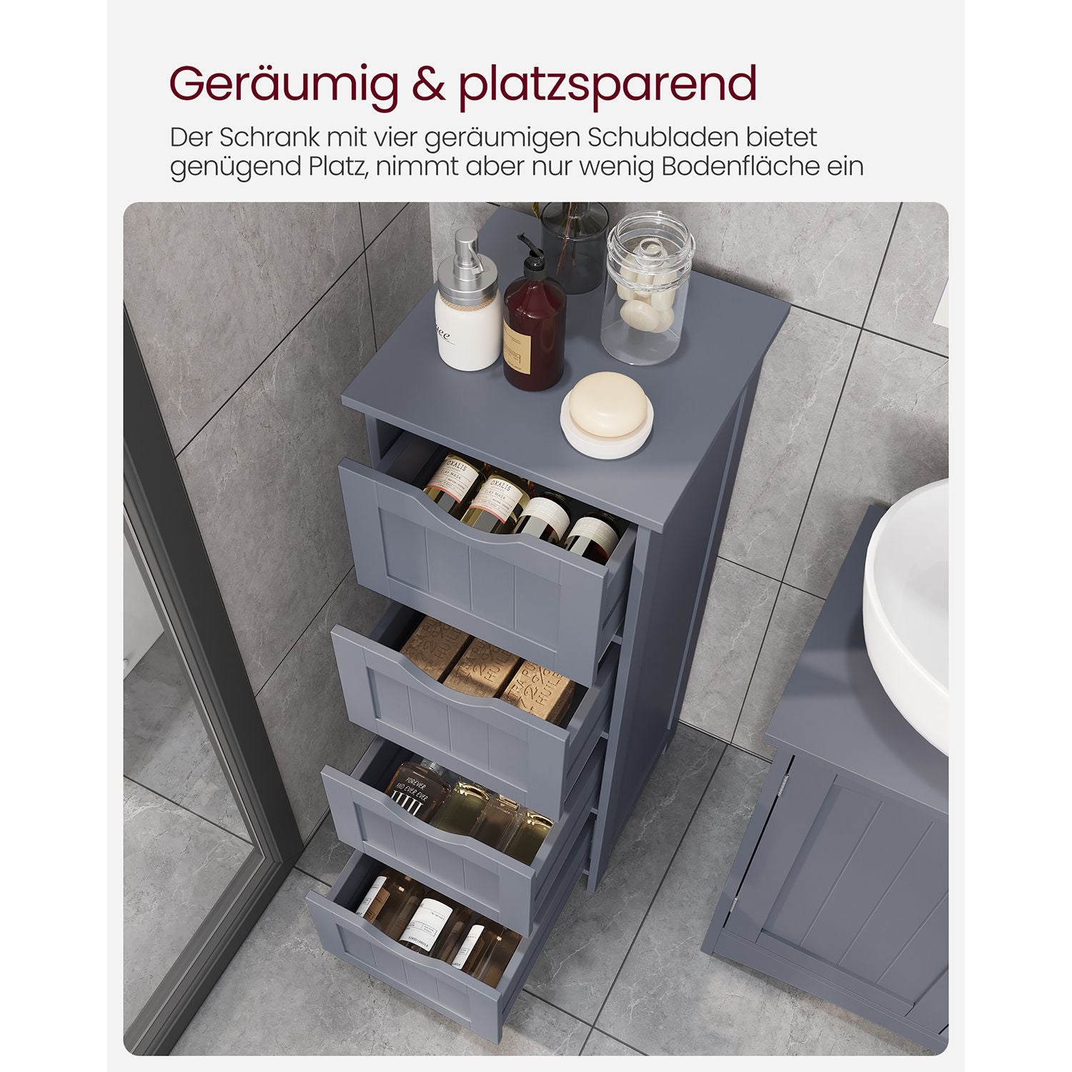 Side cupboard - with 4 drawers