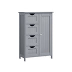 Narrow cupboard - Bathroom cabinet - With 4 drawers - Gray
