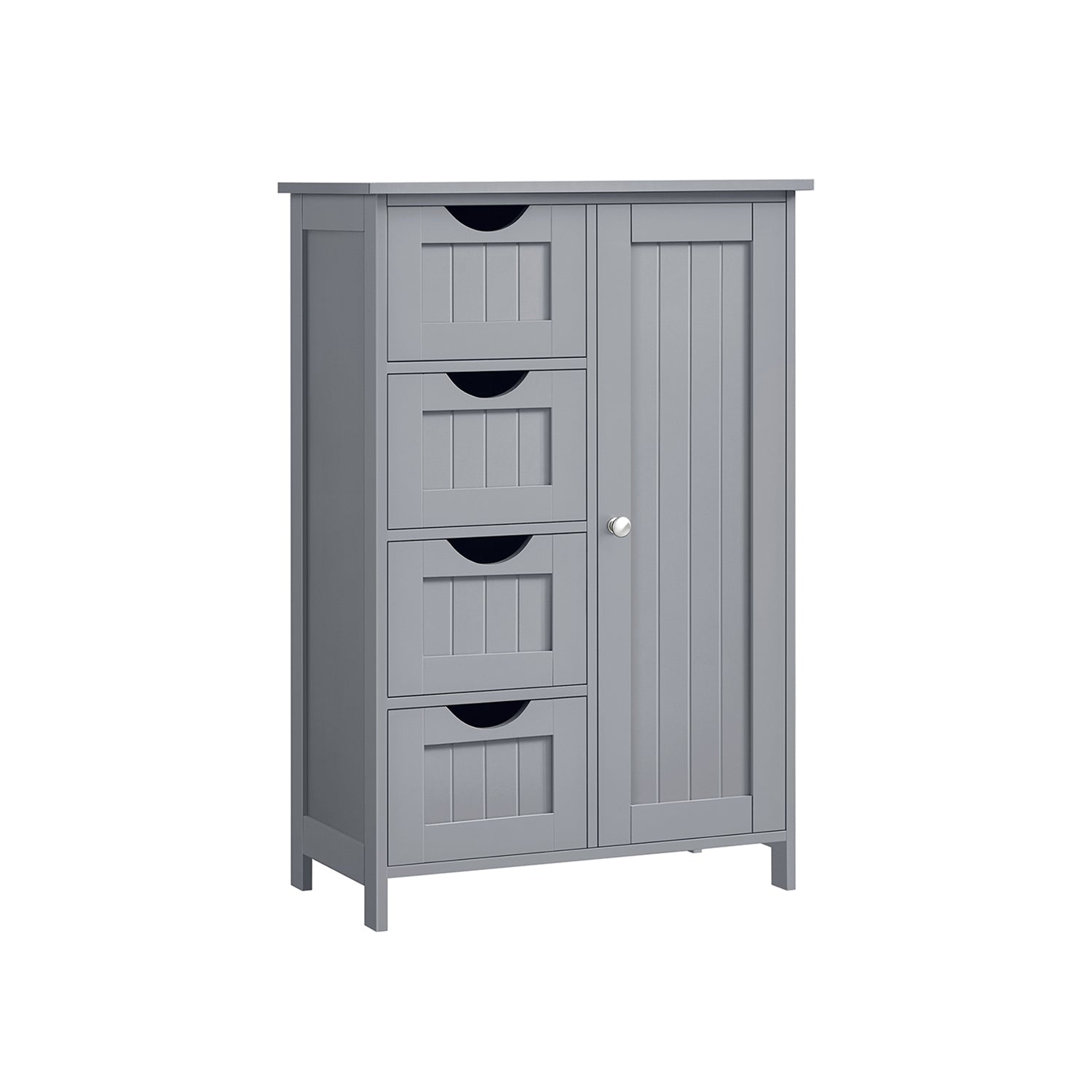 Narrow cupboard - Bathroom cabinet - With 4 drawers - Gray