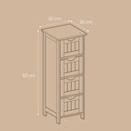Bathroom cabinet, bathroom cabinet, side cupboard with 4 drawers
