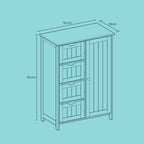 Bathroom cabinet - narrow side cupboard for bathroom, modern design
