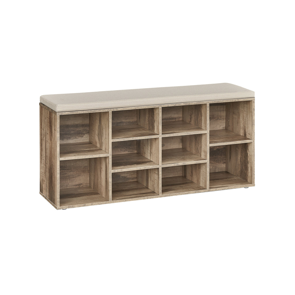 Shoe rack with seating - 30 × 104 × 48 cm - Camelbruin