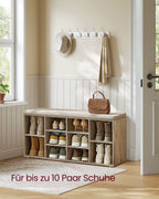 Shoe rack with seating - 30 × 104 × 48 cm - Camelbruin
