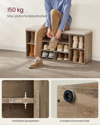 Shoe rack with seating - 30 × 104 × 48 cm - Camelbruin