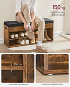 Shoe Bank - covered with seat - Vintage Brown