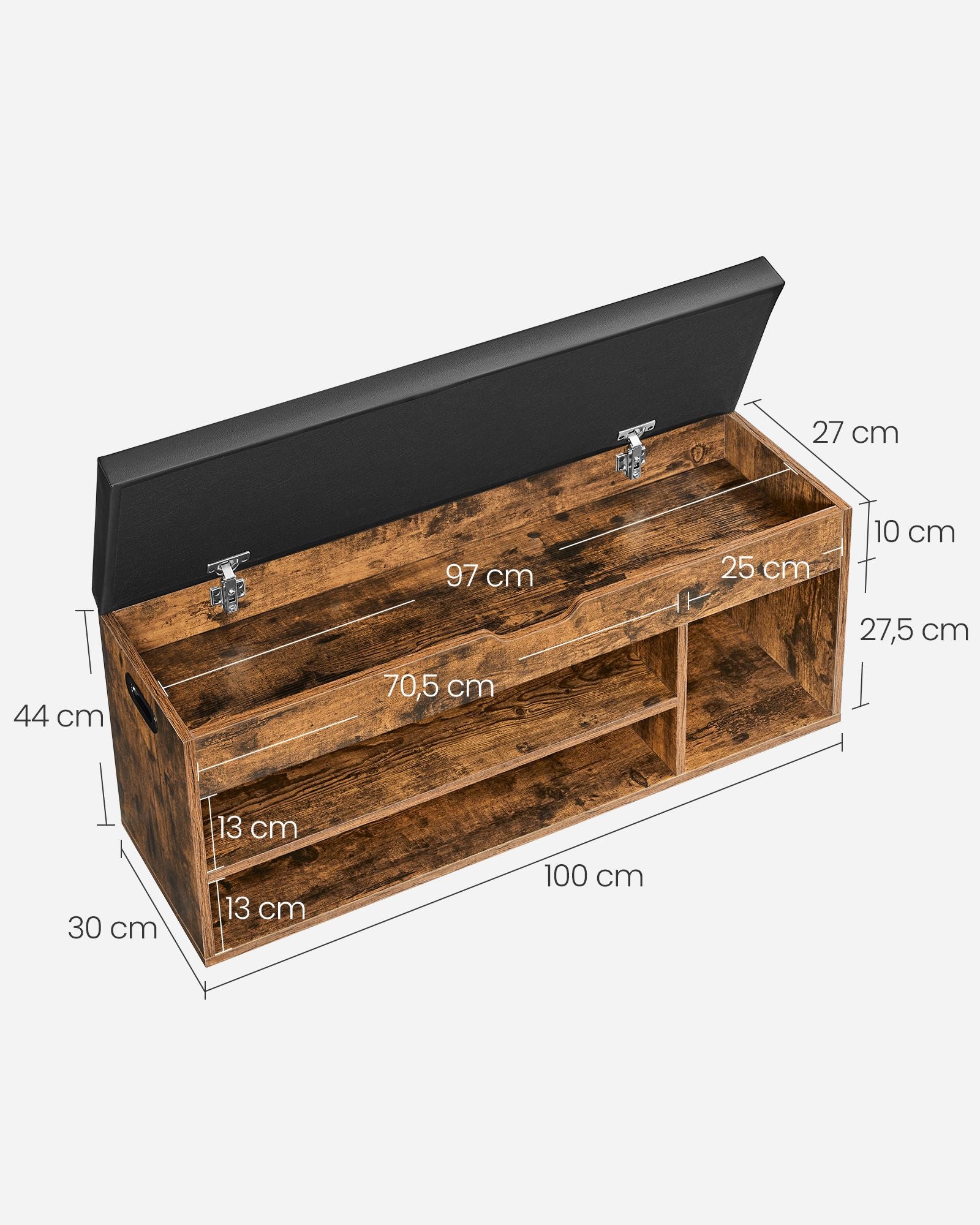 Shoe Bank - covered with seat - Vintage Brown