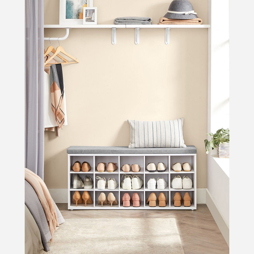 Shoe Bank - Shoe Rack with 10 compartments - White