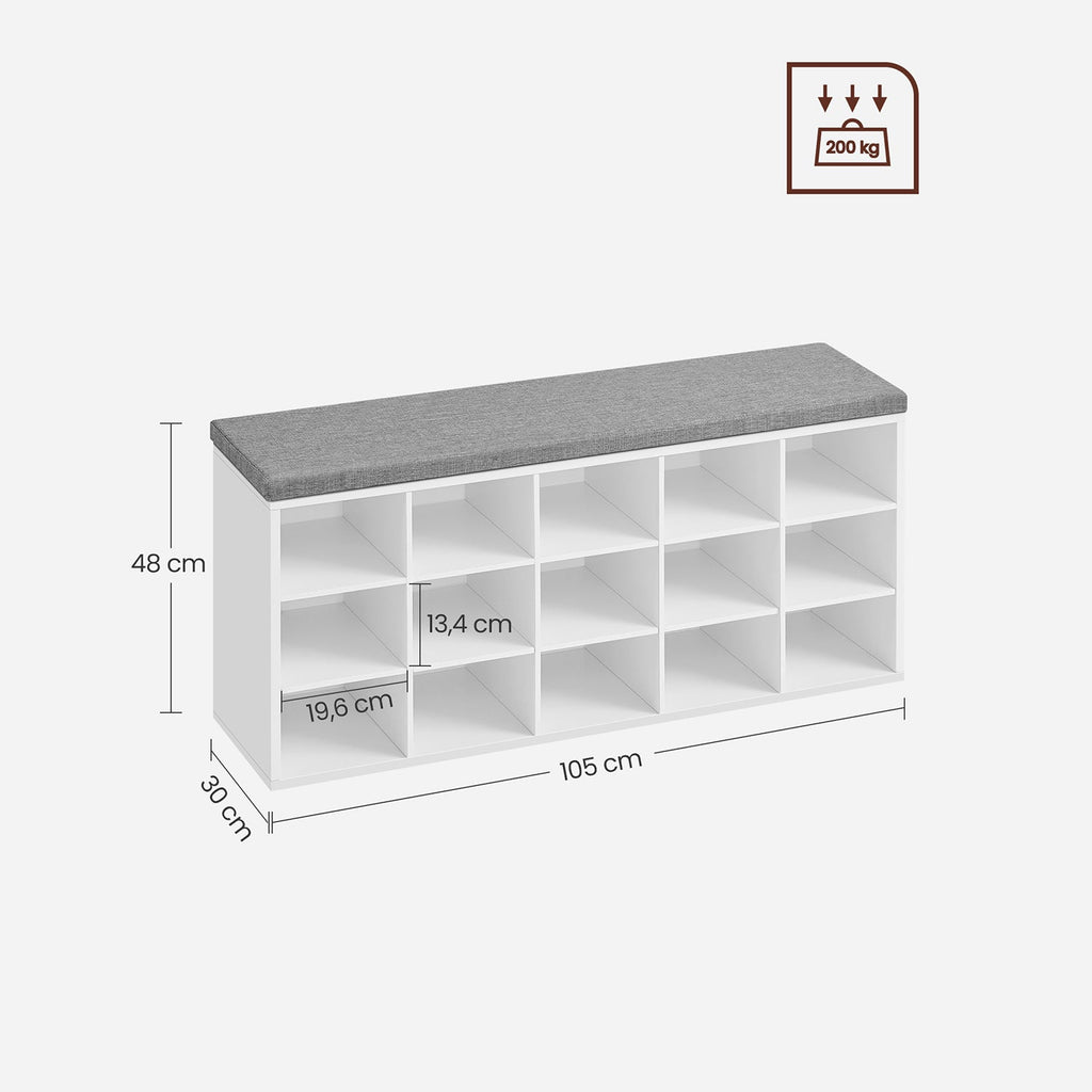 Shoe Bank - Shoe Rack with 10 compartments - White