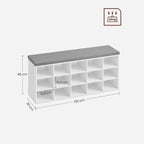 Shoe Bank - Shoe Rack with 10 compartments - White