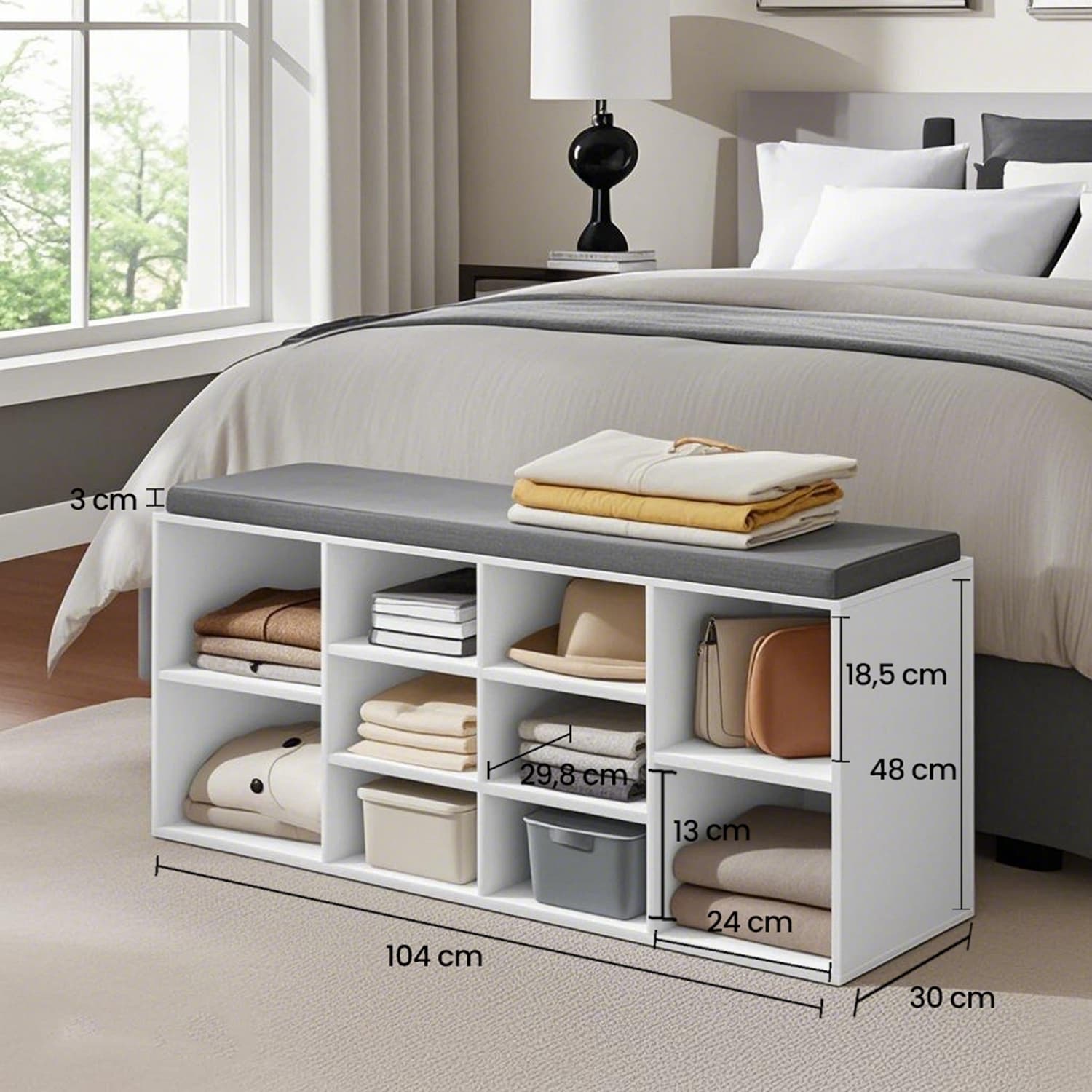 Shoe bench - sofa with storage space, combined with shoe rack