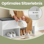 Sofa with 2 compartments, shoe bench with storage space under the lid, 100 x 30 x 48 cm
