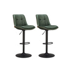 Bar stool - Set of 2 - with backrest - ink black
