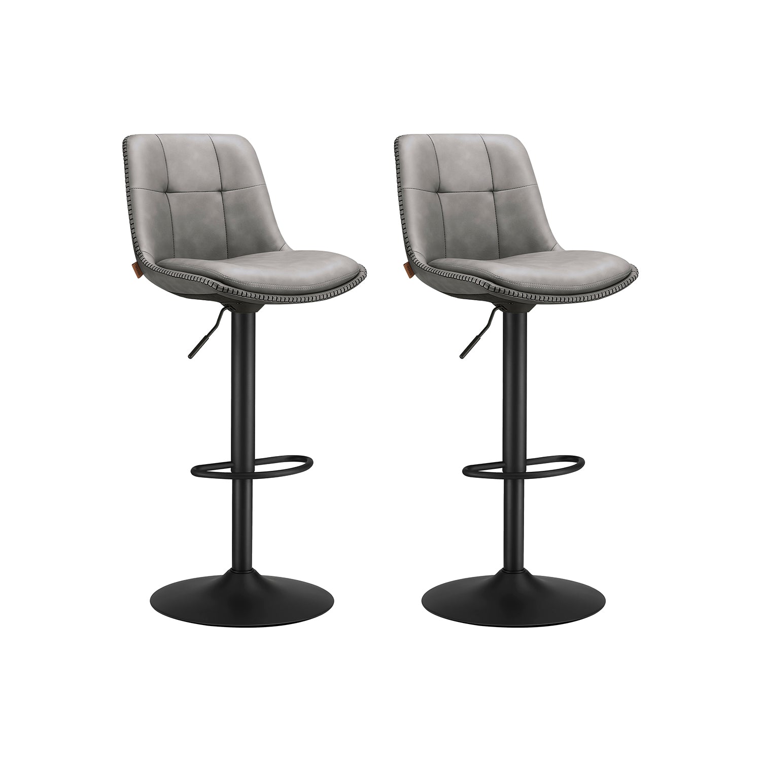 Bar stool - Set of 2 - with footrest - pigeon gray