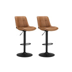 Bar stool - Set of 2 - with backrest - ink black
