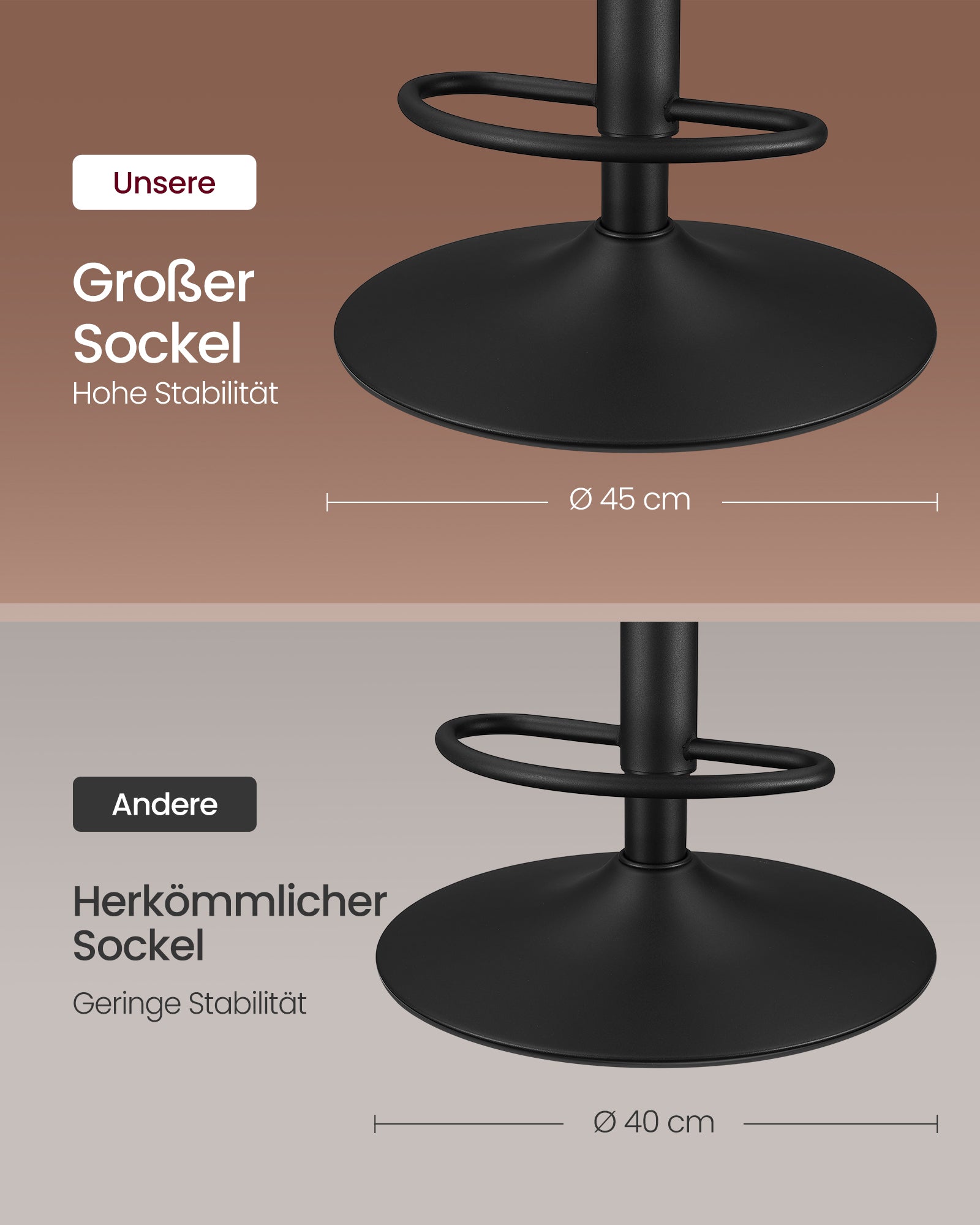 Bar stool - Set of 2 - with backrest - caramel brown