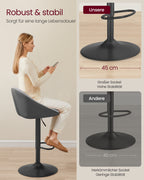 Bar stool set of 2 height-adjustable pigeon gray-black-black
