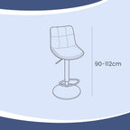 Bar stools - Set of 2 - with backrest - ink black