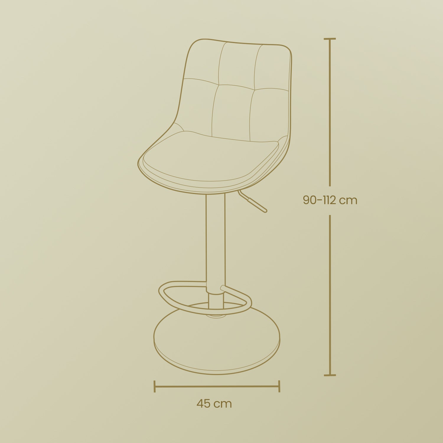 Bar stools - Set of 2 - with backrest - caramel brown