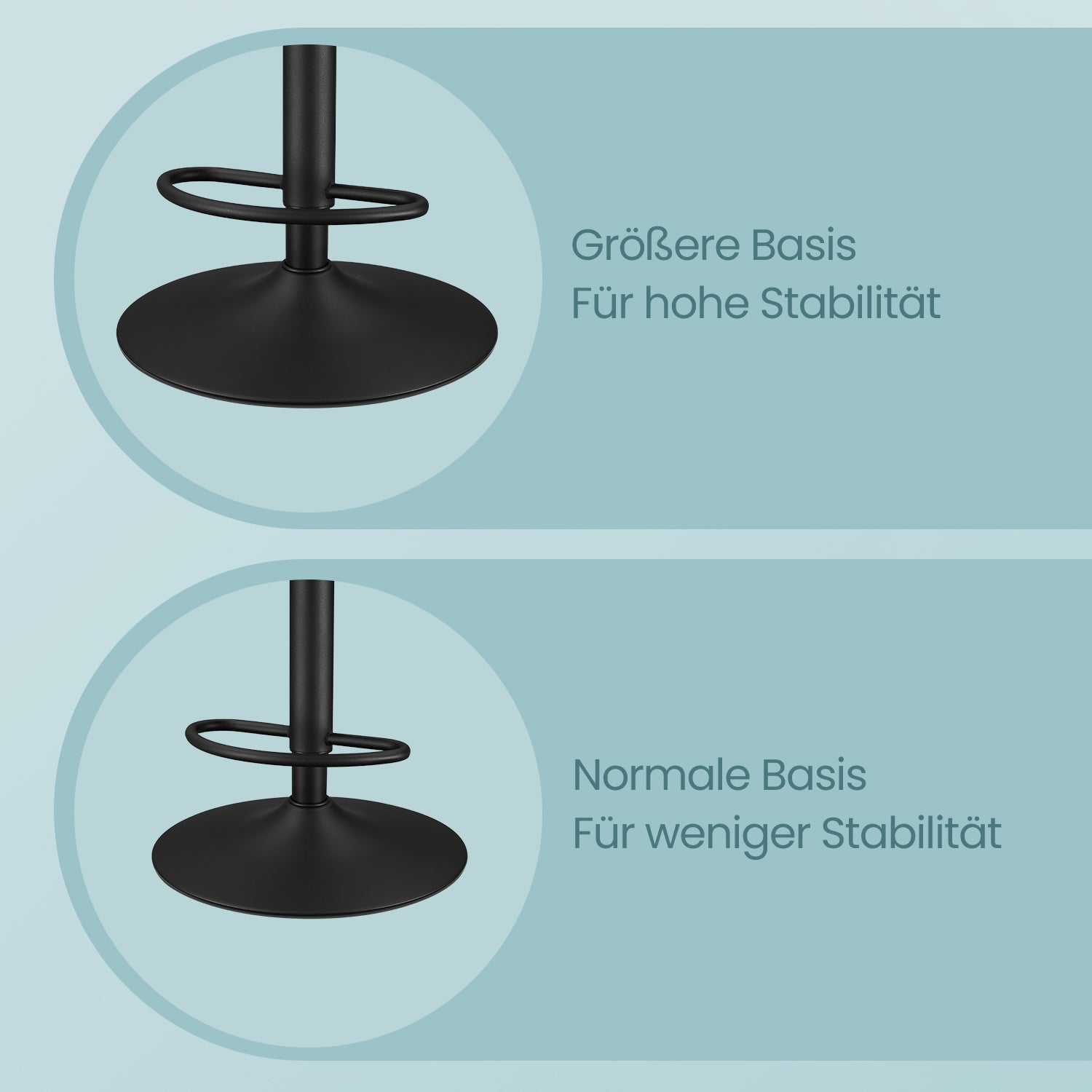Bar stools - set of 2 - rotatable - with backrest - ink black