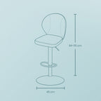 Bar stools - set of 2 - rotatable - with backrest - ink black