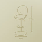 Bar stools - set of 2 - rotatable - with backrest - caramel brown