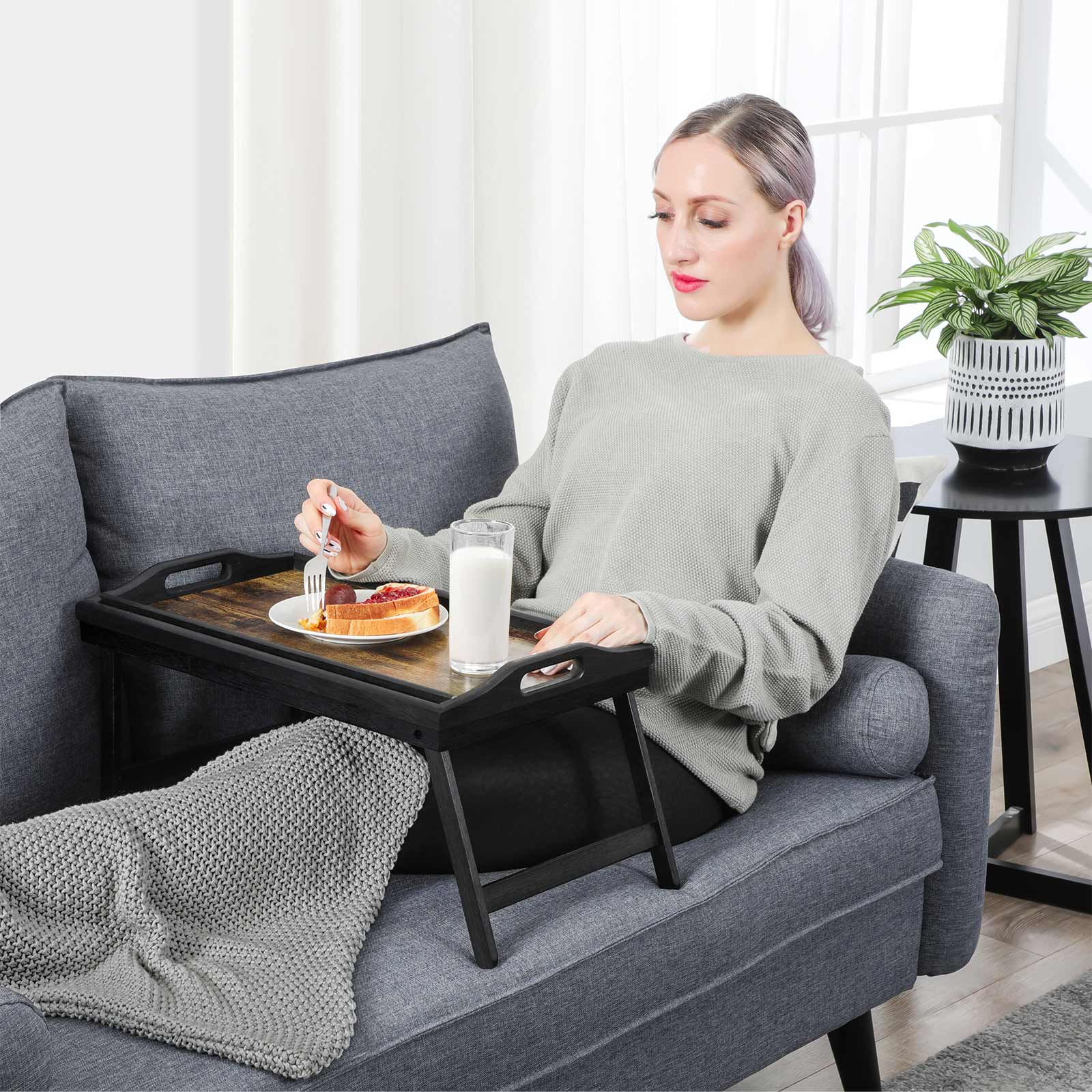 Bedblad - Laptop Standard - Breakfast sheet - Foldable - Vintage Brown / Black
