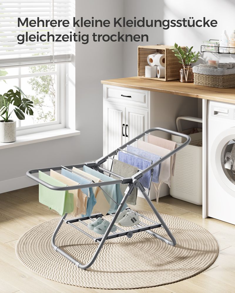 Daring rack - With 2 wings - From steel - Gray