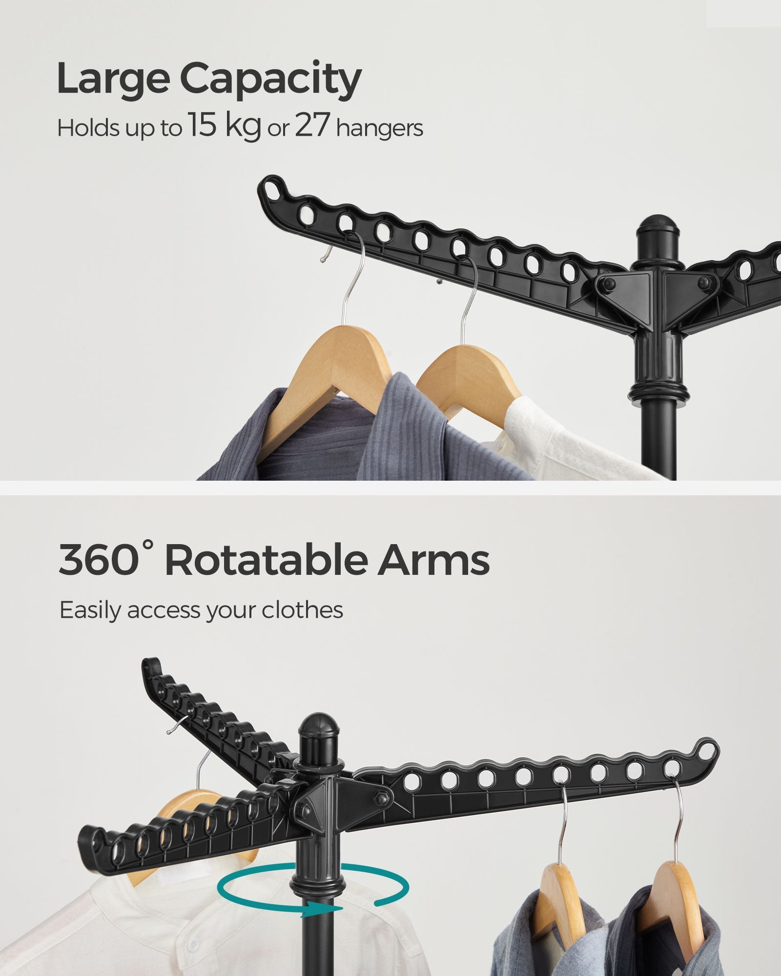 Drablek - with 3 rotating arms and 4 legs - Black