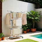 Drying rack - Foldable Washing rack - 173 cm high - Stainless steel - Gray