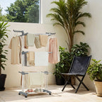 Drying rack - Foldable Washing rack - 173 cm high - Stainless steel - Gray