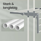 Drying rack - Foldable Washing rack - 173 cm high - Stainless steel - Gray
