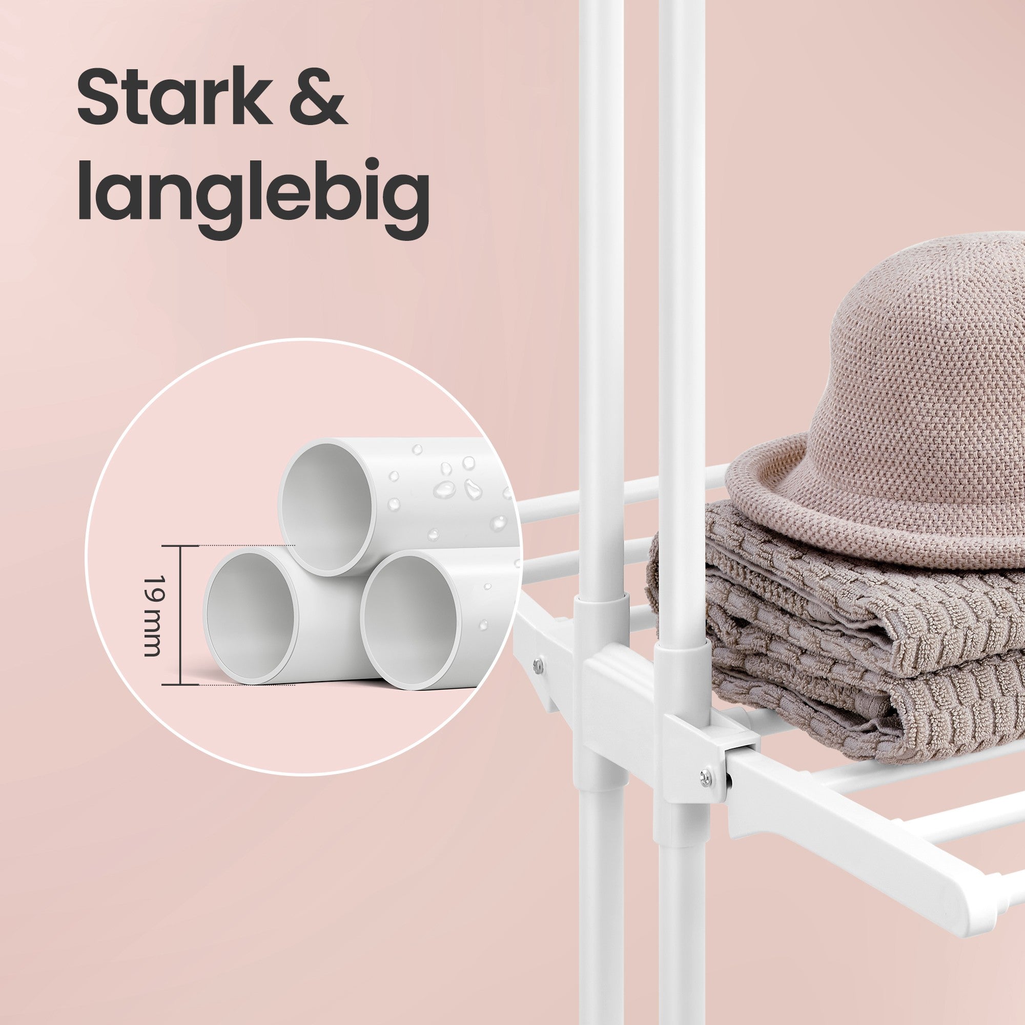 Clothing rack - Draogk 4 Levels - Extendable Wash Rack with Wings - Gray