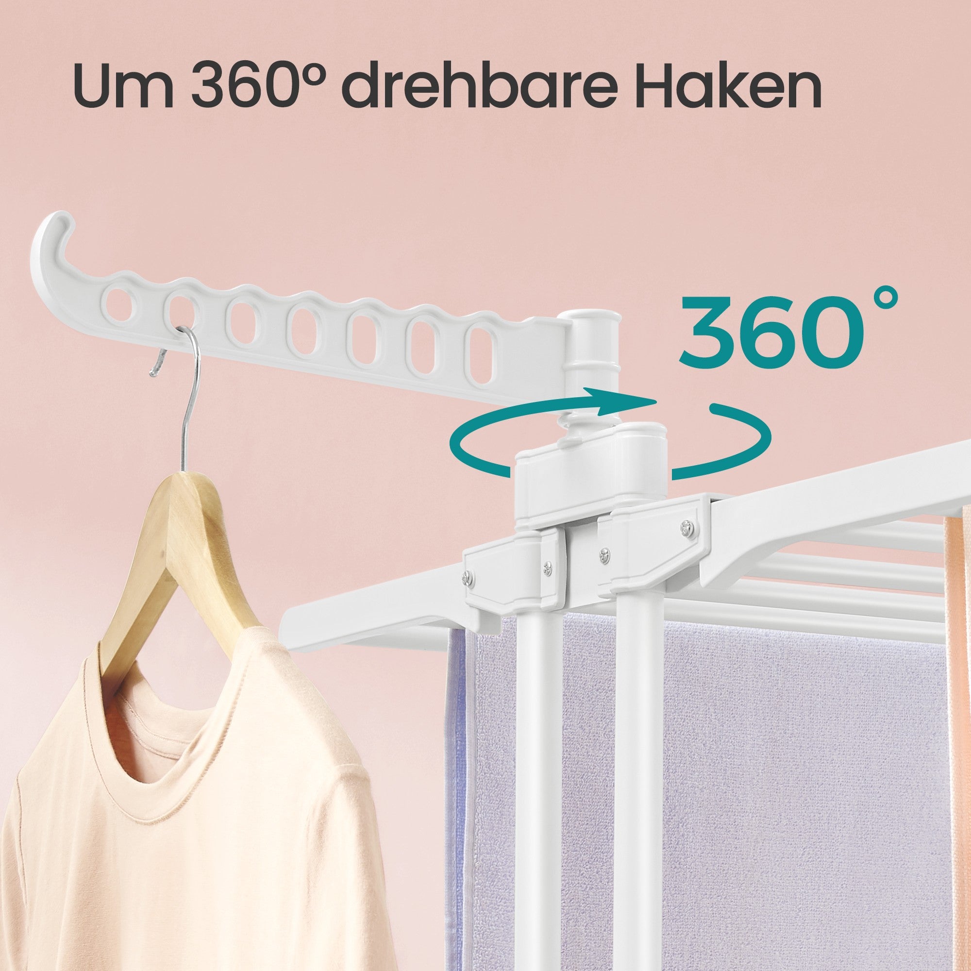 Clothing rack - Draogk 4 Levels - Extendable Wash Rack with Wings - Gray