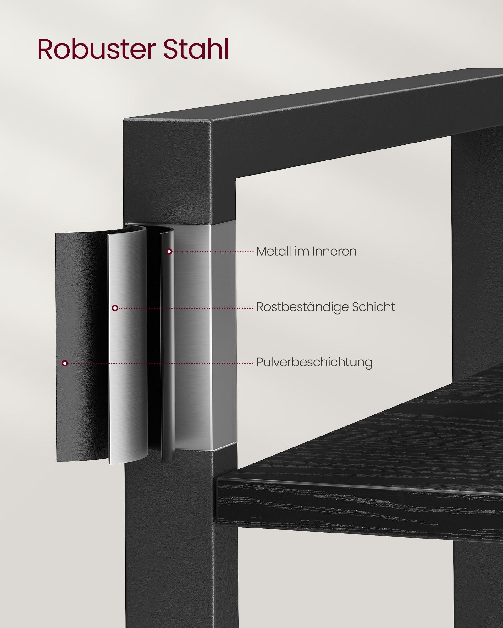 Bookcase - 6 layers - with steel frame