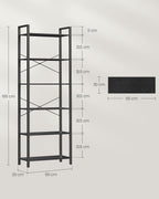 Bookcase - 6 layers - with steel frame