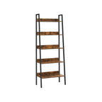 Bookcase - Living room cabinet - With 5 levels - Metal frame - Brown